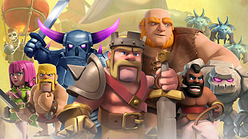 Clash Of Clans Mobile Game, clash-of-clans, supercell, games, archer, barbarian, pekka, hog-rider, giant HD wallpaper