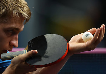 Swedish table tennis player Anton Källberg prepares to serve during a semifinal match Olympic Games, Sports, olympic games, Olympic Games Paris 2024, Sweden, table tennis HD wallpaper