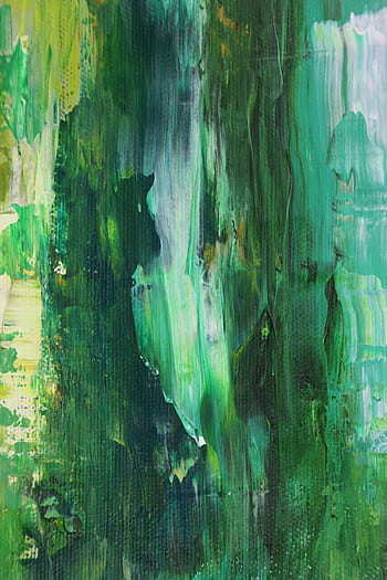 A dynamic abstract green painting showcasing vivid textures and layers. HD phone wallpaper