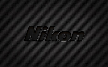 Nikon carbon logo, , grunge art, carbon background, creative, Nikon black logo, brands, Nikon logo, Nikon HD wallpaper