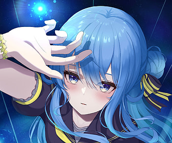 Hoshimachi Suisei, hololive, Hoshimachi Suisei, Anime, Virtual Youtuber HD wallpaper