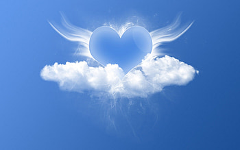 Cloud, Heart With Wings HD wallpaper