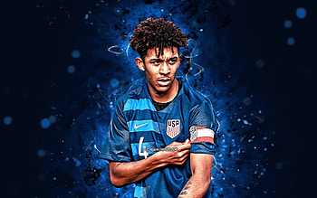 Chris Richards, , USA National Team, soccer, Chris Jeffrey Richards, footballers, blue neon lights, Chris Richards , American soccer team HD wallpaper