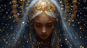 Cosmic Goddess — : Celestial Veil, Woman, Crown HD wallpaper