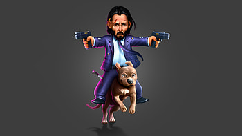 John Wick Dog Rider, john-wick, keanu-reeves, artwork, movies, artist, artstation HD wallpaper