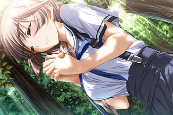 Hope, trees, girl, leaves, anime HD wallpaper