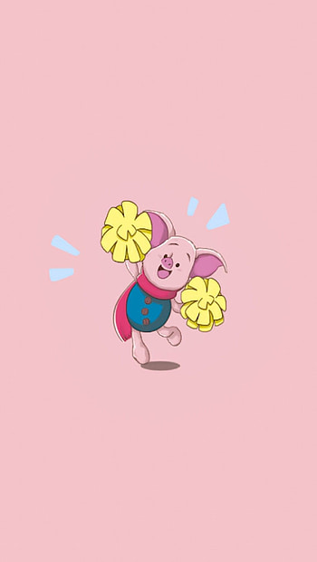 Piglet, Winnie the Pooh, Pink background, Charming illustration HD phone wallpaper