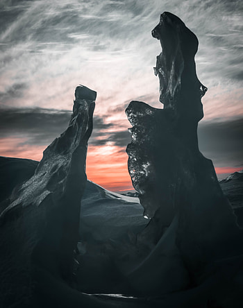 Canada, Landscape, sunset, ice, winter HD phone wallpaper