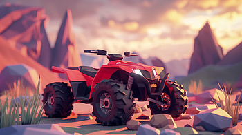 Stylized Quad Bike Adventure, quad HD wallpaper