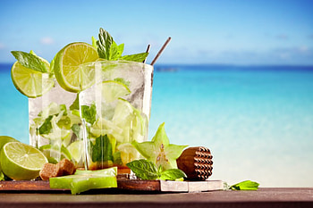 summer, sea, lime, drink, beach HD wallpaper