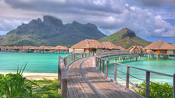 Four Seasons Resort, Bora Bora luxury, South Pacific oasis, French Polynesia paradise HD wallpaper
