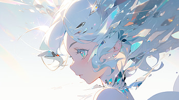 Anime Girl Crystal Shards, Anime, anime girl, character design, fantasy, Digital Art, fantasy anime HD wallpaper