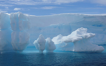 Landscape, Icebergs HD wallpaper