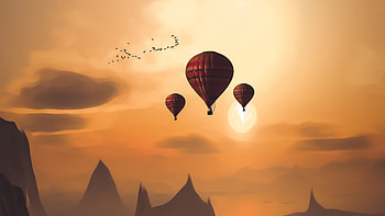 Air Balloon Landscape , air-balloon, artist, artwork, digital-art HD wallpaper