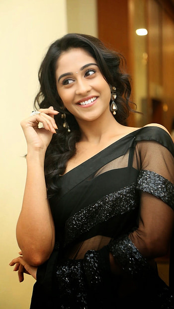 Regina Cassandra, Black Saree HD phone wallpaper