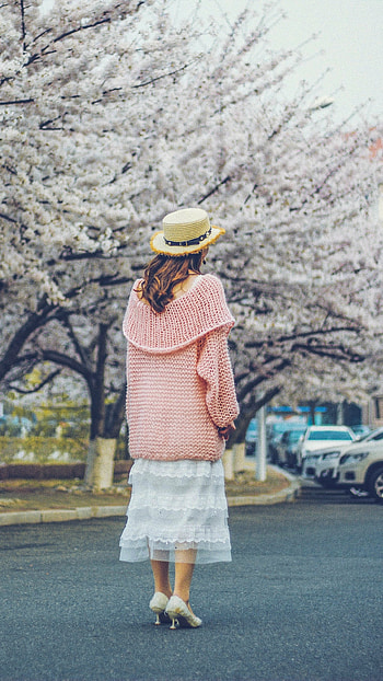 woman, rear HD phone wallpaper