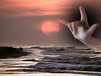 I love you, nature, sunset, hand, beach HD wallpaper