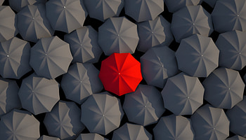 Red & Black, umbrella, black, 3d, red HD wallpaper