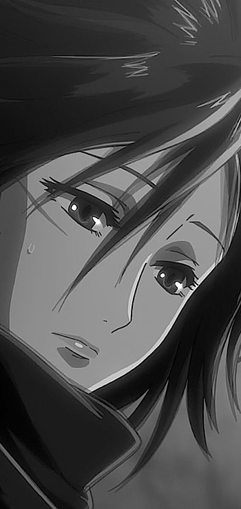 Monochrome Mikasa — Attack on Titan , Black & White, Attack on Titan, Mikasa Ackerman, Anime, Black And White Anime HD phone wallpaper