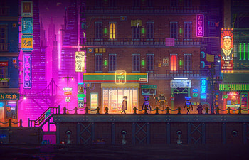 Cyberpunk Pixel Art 49315 HD wallpaper