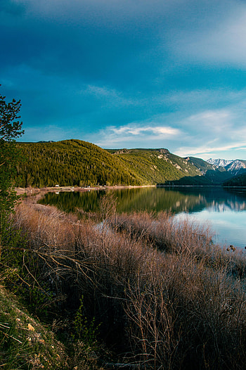 Landscape, Nature, Mountains, Lake, Shore, Bank, Hills HD phone wallpaper