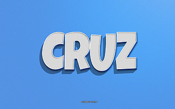 Cruz, blue lines background, with names, Cruz name, male names, Cruz greeting card, line art, with Cruz name HD wallpaper