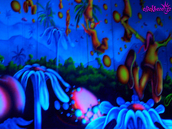black_light, blue, black-light, abstract, 3d, art, flowers HD wallpaper