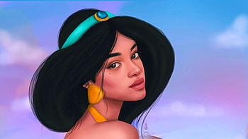 Jasmine Digital Art , jasmine, artist, artwork, digital-art, aladdin HD wallpaper
