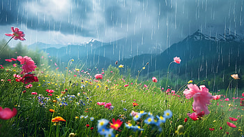 Spring Rain Meadow, spring HD wallpaper