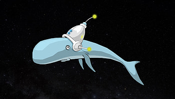 Whale In The Space, whale, space, dark, black, artist, artwork, art, digital-art HD wallpaper