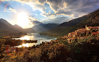 Landscape, Cities, Mountains HD wallpaper