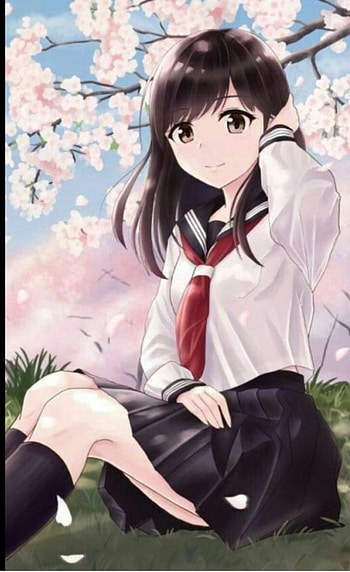 Anime girl, hair, cartoon HD phone wallpaper