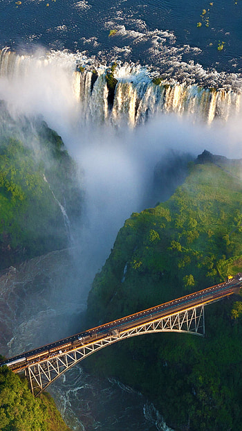 Zambia travels, Zambia waterfall, Nature's beauty, Refreshing scenery HD phone wallpaper