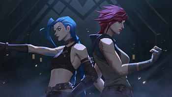Arcane: League of Legends, Jinx and Vi, Animation HD wallpaper
