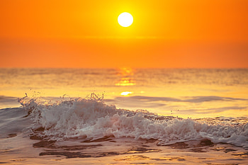 Foamy Ocean Waves at Sunset, Sea, Waves, Sunsets, Oceans, Beaches HD wallpaper