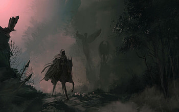 Dark Journey, gothic, fantasy, graveyard, dark HD wallpaper