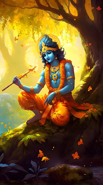 Lord Krishna, AI Art, religious HD phone wallpaper