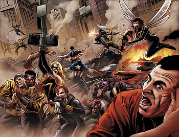 Marvel Zombies, zombies, cartoon, scary, attack, comics, gore, evil, blood HD wallpaper