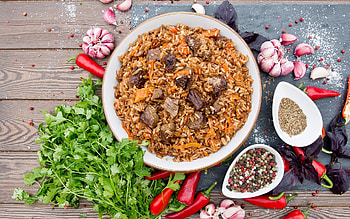 Food seasoning, Pepper rice, Garlic seasoning, Aromatic pilaf HD wallpaper
