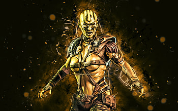 Wretch DVorah, , yellow neon lights, Mortal Kombat Mobile, fighting games, MK Mobile, creative, Mortal Kombat, Wretch DVorah Mortal Kombat HD wallpaper