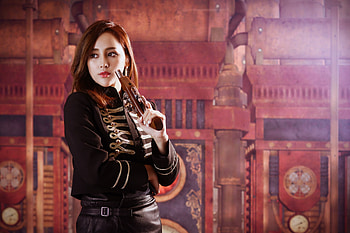 Asian Girl With Pistol Cosplay , girls, model, cosplay HD wallpaper