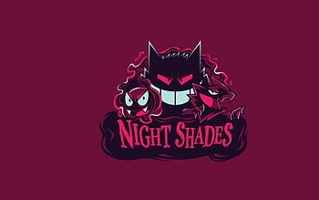 pokemon minimalistic night gengar haunter gastly shades HD wallpaper