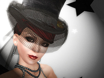 Beauty Behind The Veil, digital, veil, hat, woman, beauty HD wallpaper