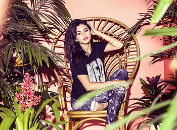 Selena gomez, sit, chair, adidas HD wallpaper