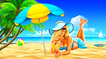 Enjoying Vacation, Beach, Vacation, Summer, Girl HD wallpaper