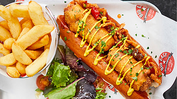 National hot dog day, Meaty delight, Veggie dog alternative, Foodie celebration HD wallpaper