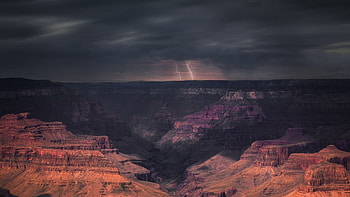 Storm passing through, Grand Canyon, , Nature HD wallpaper