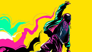 Spider Man Miles Yellow , spiderman, superheroes, artwork, artist, dribbble HD wallpaper