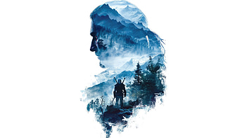 The Witcher Minimalism , the-witcher, games, ps4-games, xbox-games, pc-games, white, 2023-games, minimalism, minimalist, video-games HD wallpaper