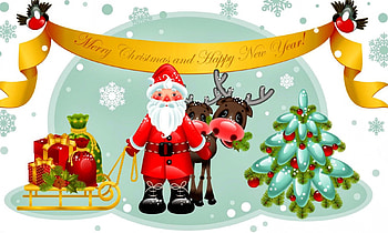 Happy holidays, winter, holidays, fun, wishes, pole, nice, snowflakes, snow, happy, new year, gifts, balls, santa claus, beautiful, welcome, tree, north, decoration, merry, pretty, christmas, deers, joy, lovely HD wallpaper